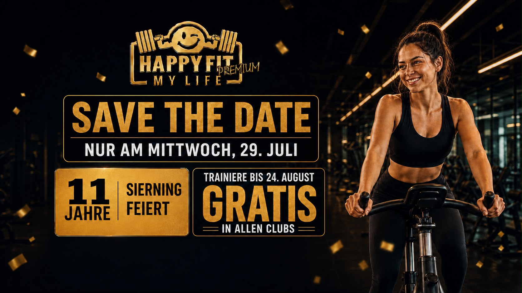 HappyFit Sierning feiert 11 Jahre – am 29.07. oder 30.07. anmelden und bis 24.08. gratis trainieren